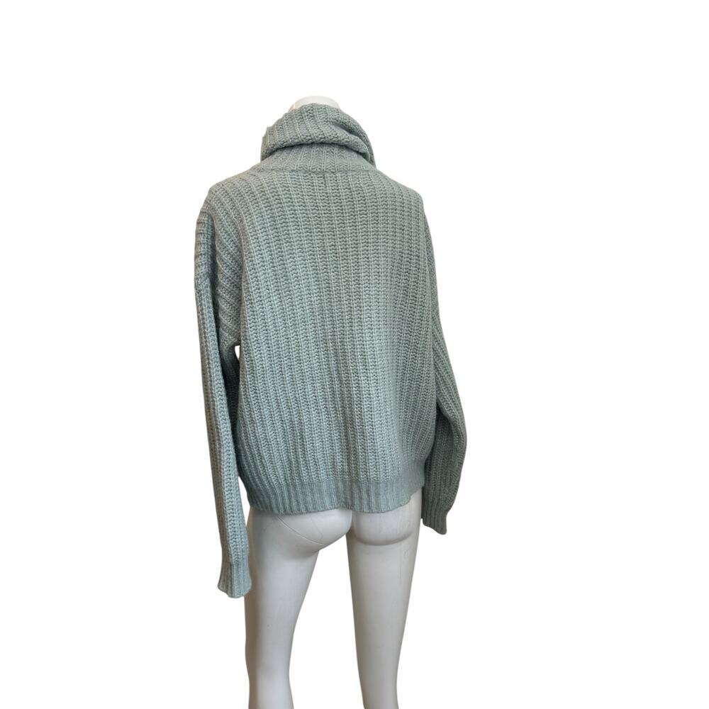 Fisherman Out of Ireland Seafoam Baby Alpaca Merino Turtleneck Sweater Small - Picture 3 of 9